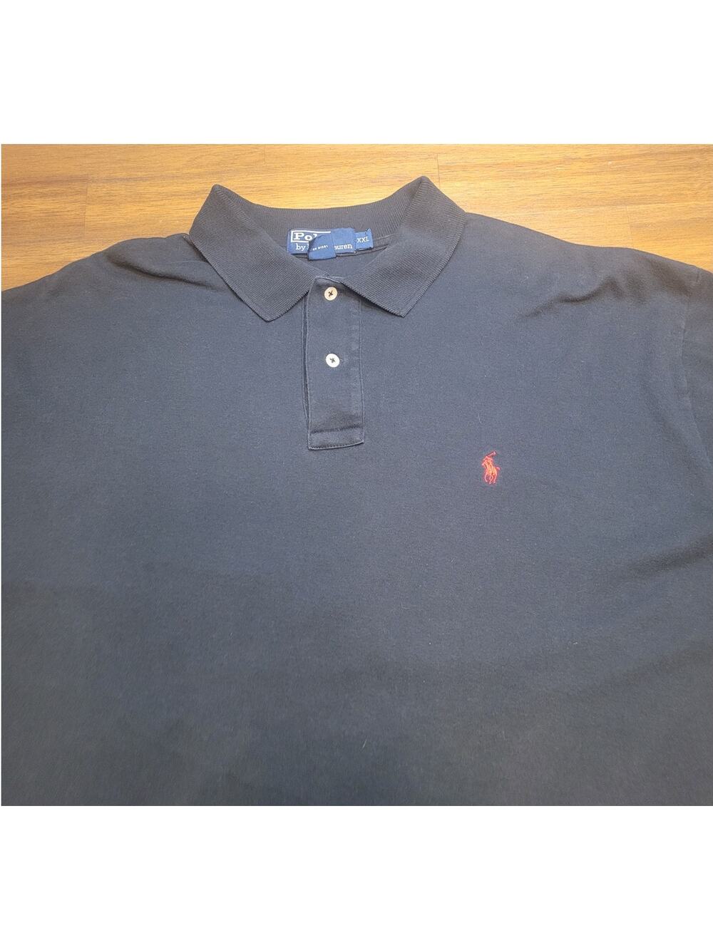 VTG Ralph Lauren Black Polo Red Pony Urban Preppy XXL